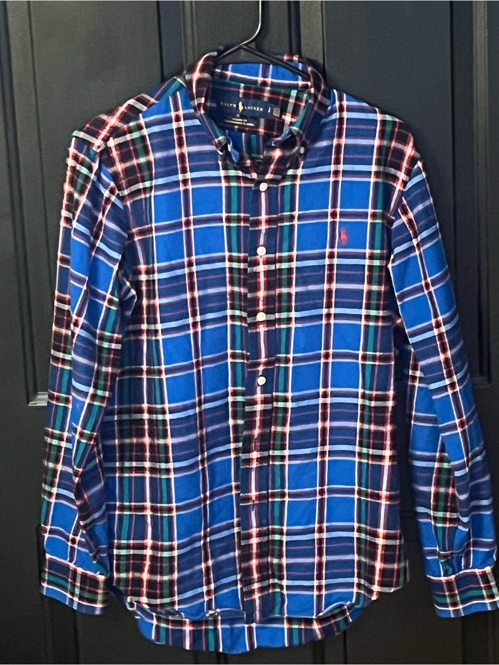 Polo by Ralph Lauren Blue Red Green Plaid Button-Down Shirt
